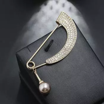 Брошь Anti-Light, популярная креативная брошь для кардигана из сплава с бриллиантами и жемчугом, аксессуары для одежды в Европе и Америке золотой