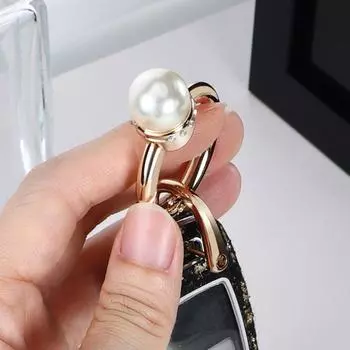 Anti-loss Metal Key Clip Zinc Zinc Zinc Alloy Fashion Ring Key Chain Pearl Ring Car Key Ring Small Gifts серебряный