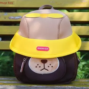 Anti-Lost Lightweight Kids Backpack Mini Kindergarten Mushroom Cute Rabbit Small Bookbag Female Mushroom bear gray 26cm high