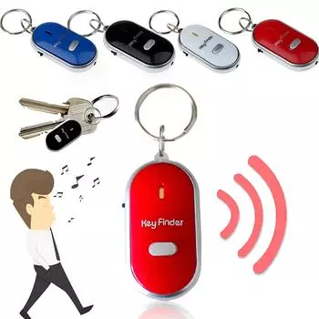 Anti-lost Mini Kids Key Bag Wallet Locators Whistle Key Finder Flashing Beeping Remote AVE синий