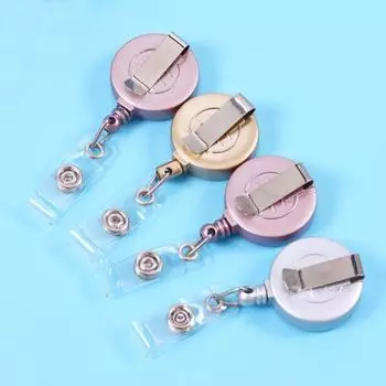 Anti-Lost Retractable Badge Reel Gold Silver Easy To Pull Buckle ID Card Holder Office Accessories серебряный