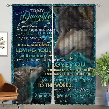 Anti-mosquito Curtains 2 Pieces A Mi Maravilloso Hijo Home Interior Curtains for Living Room Shades Halloween Decoration Curtain W50xH70cmx2pcs-CL