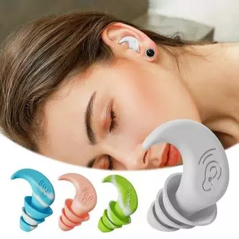 Anti Noise Silicone Earplug Sleep Noise Reduction Ear Plug Canceling Soundproof Ear Plugs Waterproof Swimming Soft Ear Protector синий
