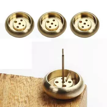 Anti-oxidation 5 Holes Craft Temples Metal Sandalwood Coil Base Incense Base Home Decoration Incense Stick Holder бронзовый