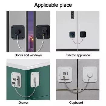 Anti-pinch Hand Baby Safety Lock Adjustable No Drilling Refrigerator Door Coded Lock Child Protection