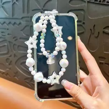 Анти-потеря мобильного телефона цепочка белый бисерный чехол для мобильного телефона шнурок брелок сумка подвески украшение