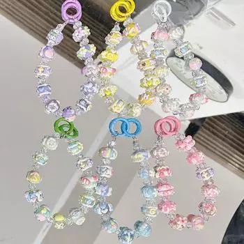 Анти-потеря мобильного телефона ремешок на запястье цепочка нарисованная вручную бисерный кулон брелок сумка подвески украшение