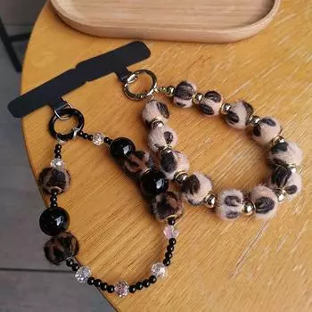 Анти-потеряшка плюшевая телефонная подвеска цепочка леопардовый принт для девочек телефон кулон рождественские подарки Style B