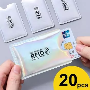 Анти-Rfid держатель карты NFC блокирующий считыватель замок идентификатор держатель банковской карты защитный чехол металлическая кредитная карта 20pcs серебряный