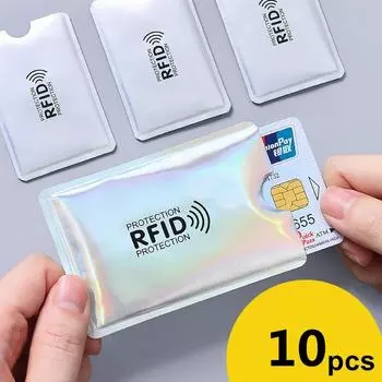 Анти-Rfid-кошелек, блокирующий блокировку считывателя, держатель банковской карты, идентификатор, защитный чехол для банковской карты, металлический кредитный держатель NFC, алюминий 5Pcs