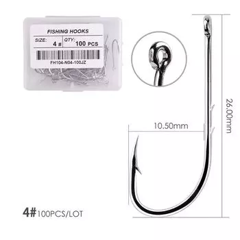 Anti-rust Sharp Barbed Fishhook Long Shank Fishing Hook High Carbon Steel Offset Narrow Bait Hook 4