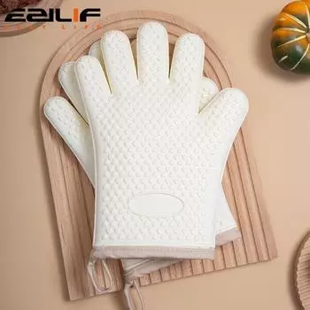 Anti-scald Oven Gloves Thickened Silicone Insulation Non-slip High Temperature Resistant Kitchen Oven Baking Gloves