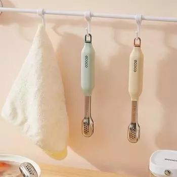 Anti-scalding Food Tongs Stainless Steel Bread Clamp Serving Tong Camping жёлтый