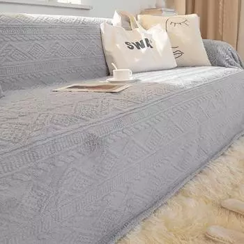 Anti-Scratching Sofa Cover Towel Ins Style Winter Plush Sofa Cover All-Inclusive Sofa Cover Full Covered Cushion 180*130cm