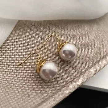 Anti-Sensitive Earneedle Design Earrings, Artificial Pearls, Simple Personality Temperament, Ear Hooks, Advanced Versatile Earrings