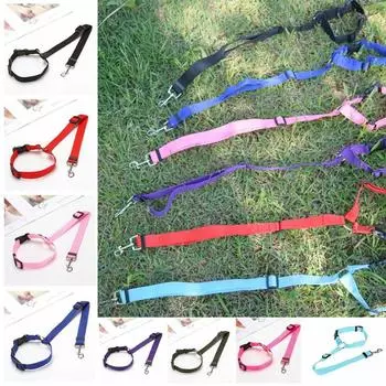 Анти-шоковый автомобильный ремень безопасности для домашних животных, прочная защитная веревка для собак, ремень безопасности на заднем сиденье для собак, кошек и собак синий