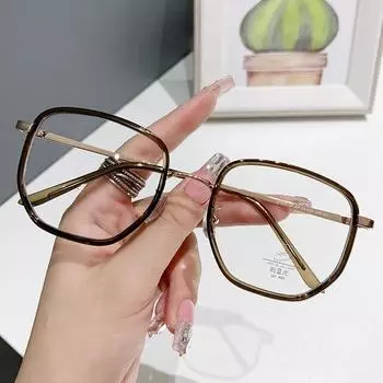 Анти-синие очки женские тонкие круглые очки Tr90 полигональная оправа ретро японские плоские очки 01216