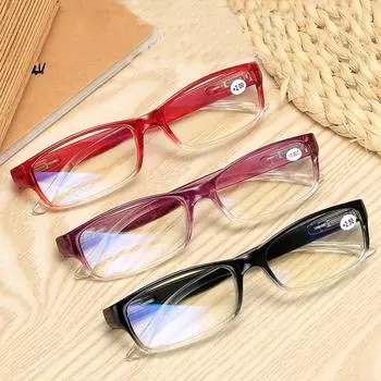 Анти-синий свет, анти-УФ 1 шт. Газета Полноразмерные очки для чтения при гиперметропии для родителей и пожилых людей Прямоугольник Унисекс Ювелирные изделия Аксессуар +1.0 красный