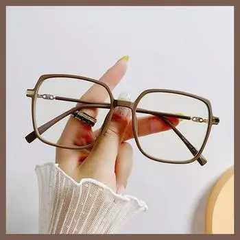 Анти-синий свет Большое лицо Тонкая оправа Обычная уличная съемка Плоская легкая оправа Мужская и женская большая оправа со степенью близорукости очки empty frame (no lens)