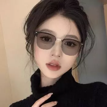 Анти-синий свет, обесцвечивание, без рецепта, полукадровая оправа для бровей, студенческие ретро-очки для близорукости