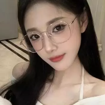 Анти-синий свет Ультралегкие золотые очки для близорукости с малой оправой Полигональные очки с металлической оправой Очки по рецепту от 0 до -4,0 0 розового золота