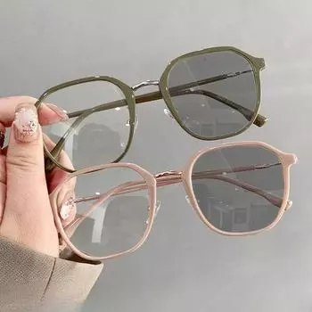 Анти-синий светочувствительный цвет, не меняющий степени, однотонные очки для похудения, меняющие цвет, женские студенческие очки в оправе -100