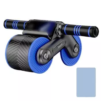 Anti-Slip Abdominal Wheel Exerciser Automatic Rebound Ab Roller Abdominal Workout Roller Beginners Blue Black