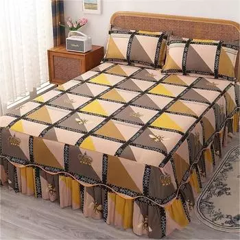 Anti-slip bed skirt single piece single double bed cover bed sheet Simmons protective cover universal bed 120x200 3pcs