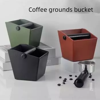 Anti Slip Coffee Grounds Bucket Semi-automatic Shock-absorbent Coffee Knock Box Space Saving Reusable Coffee Waste Bar Office чёрный