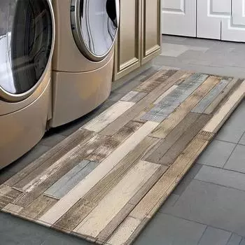 Anti-slip Retro Wood Pattern Living Room Decor Rug Entrance Door Mats Foot Mat Bedroom Bathroom Kitchen Toilet Carpet Home Decor 40x60cm 16x24inch