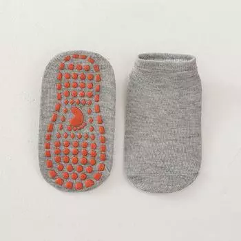 Anti-slip Silicone Bottom Kids Ankle Socks Soft Cotton Breathable Comfortable Children Boat Sock for Boys Girls Floor Socks 1-4Y