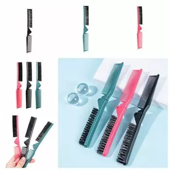 Anti-Static Foldable Massage Hair Comb Black Beard Styling Brush Travel Hair Comb Brush Barber розовый