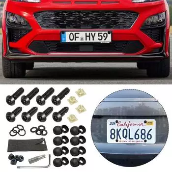 Anti Theft License Plate Screws License Plate Security Screws Kit For Fastening Frame License Plate Cover Security Bolts O2P4 чёрный