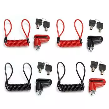 Противоугонный замок на дисковые тормоза колес со стальной проволокой для электросамоката M365? Black+ red