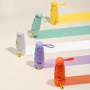 Увеличенный зонт двойного назначения с защитой от УФ-излучения Маленький зонт с защитой от УФ-излучения Черный резиновый зонт Мини-капсульный зонт