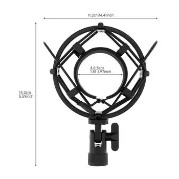 Anti Vibration Suspension Microphone Shock Mount Universal 46-50mm Diameter Condenser Mic Includes Screw Adapter Elastic Band Studio Recording