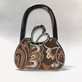 Anti Wear Handbag Hanger Printing Storage Hanger New Folding Bag Hook Travel Outdoor Brown Love