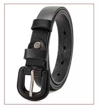 Антиаллергенный ретро женский ремень с пряжкой, простой античный повседневный с первым слоем модного ремня 95-110 чёрный