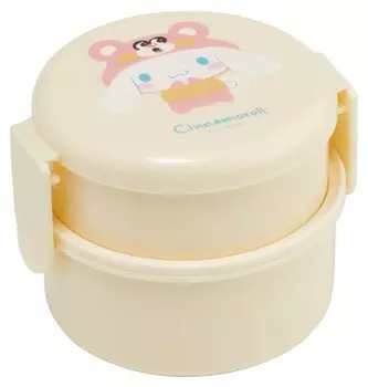 Антибактериальная коробка для бэнто Skater Cinnamoroll с головным убором Sanrio 500 мл, 2 уровня, круглая, сделано в Японии ONWR1AG-A