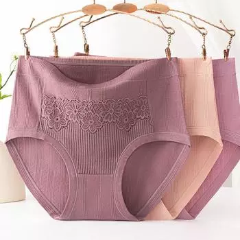 Антибактериальное хлопковое нижнее белье с высокой талией для женщин среднего и пожилого возраста - Большие размеры (до 200 фунтов) 3XL [130-155 lbs]