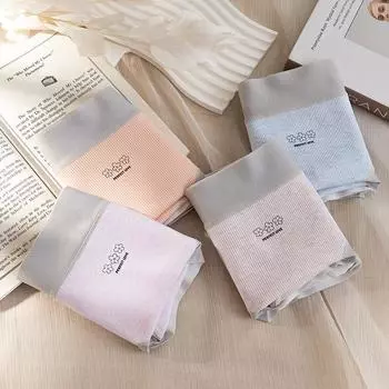 Антибактериальное хлопковое женское дышащее эластичное нижнее белье со средней талией, женские удобные треугольные брюки без следов, упаковка из 4 шт. L