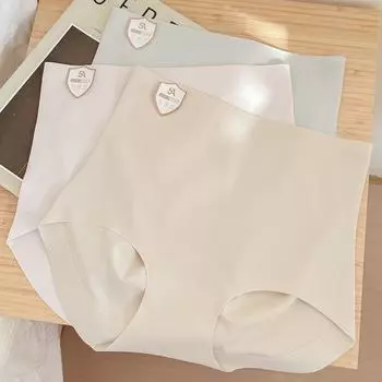 Антибактериальное нижнее белье из ледяного шелка, женские трусики, бесшовные, эластичные, дышащие, с высокой талией, женские трусы с подтяжкой бедер One Size