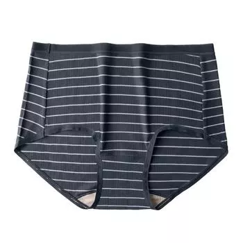 Антибактериальное нижнее белье с нитью, суперэластичное дышащее нижнее белье, полосатое нижнее белье с высокой талией, антибактериальные женские треугольные брюки M