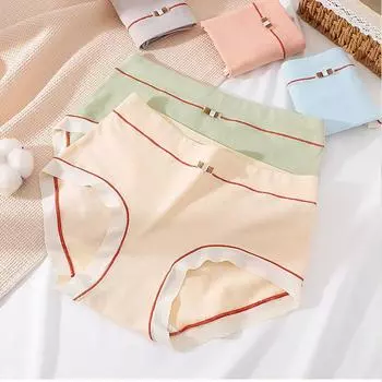 Антибактериальное женское нижнее белье из хлопка со средней талией, дышащие и бесследные треугольные брюки, в упаковке 4 шт. L