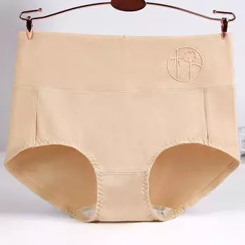 Антибактериальное женское нижнее белье из чистого хлопка с высокой талией и принтом, эластичное и сексуальное нижнее белье, подтягивающее живот L розовый