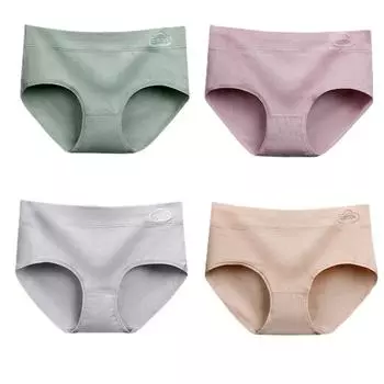 Антибактериальное женское нижнее белье в штучной упаковке, хлопковое дышащее нижнее белье со средней талией, удобные и сексуальные эластичные трусы M