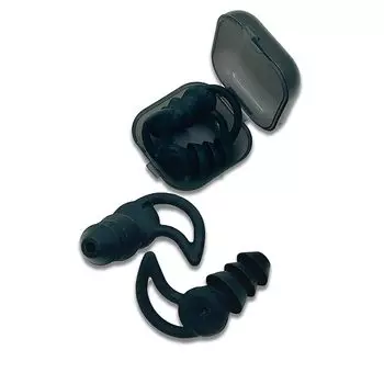 [антибактериальные] Беруши (тип оболочки) 2 пары (4 шт) + чехол в комплекте черный