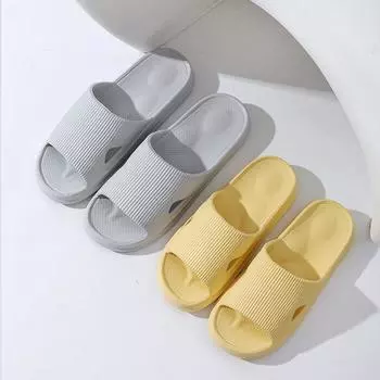 Антибактериальные прохладные тапочки женские для дома ванная комната купание нескользящие дезодорирующие бесшумные с мягкой подошвой пара мужская обувь 35-36 (34-35 feet recommended) жёлтый