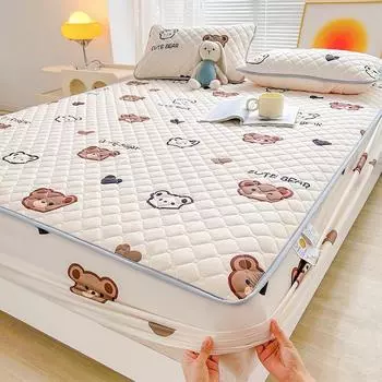 Антибактериальный комплект из трех предметов из хлопка и сэндвича. Утолщенное хлопковое покрывало, матрас с хлопковым нескользящим защитным чехлом Simmons. 120*200cm