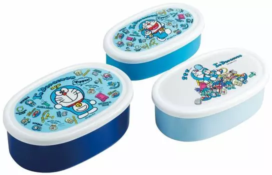 Антибактериальный контейнер для хранения Skater, набор из 3 плюшевых игрушек Doraemon Sanrio, сделано в Японии, 860 мл SRS3SAG Ag+